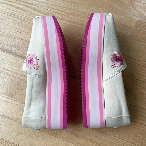 TOM’S Alpargata Platform Slip On Shoes Size 11 in Excellent Condition - Picture 10 of 15